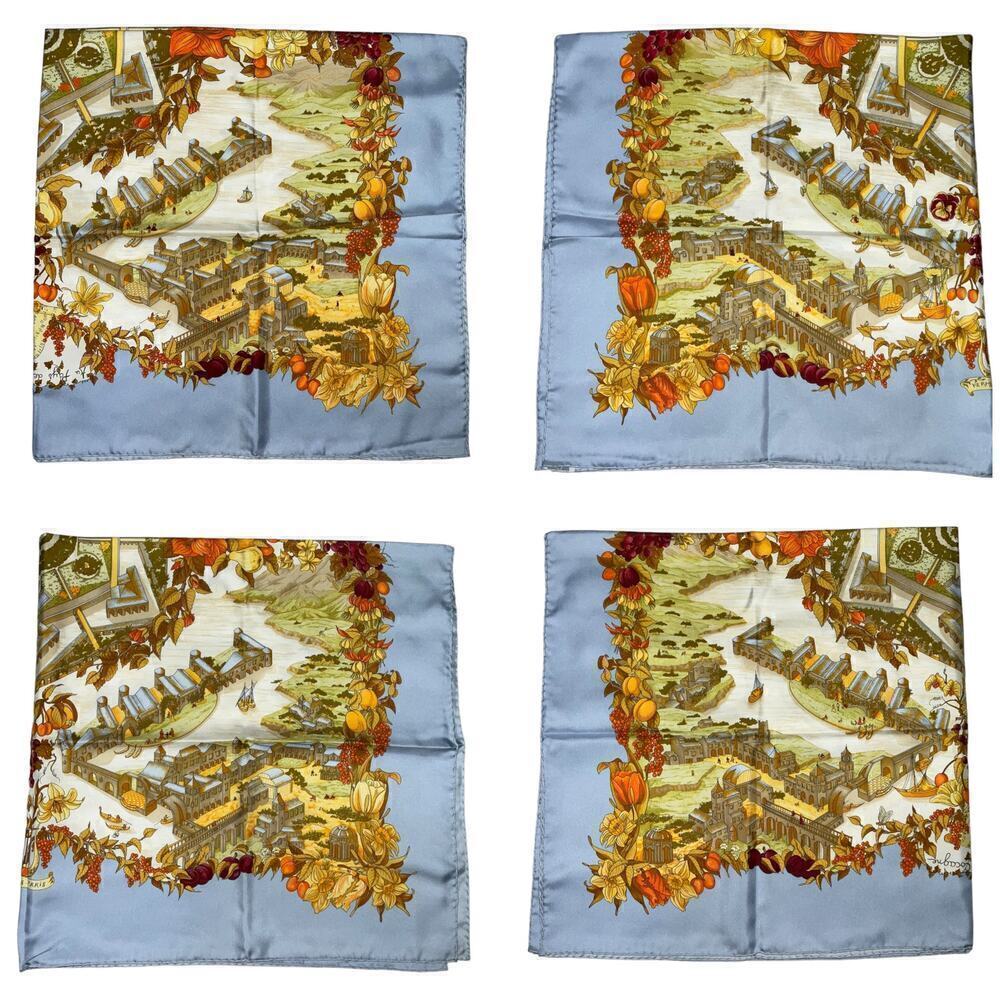 Hermes Carré Scarf 90cm AU PAYS DE COCAGNE Light blue - Picture 3 of 12